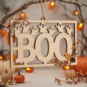 Funny Sarcastic Ghost Door Hanger Bundle, Anti Social Halloween Sign Decor
