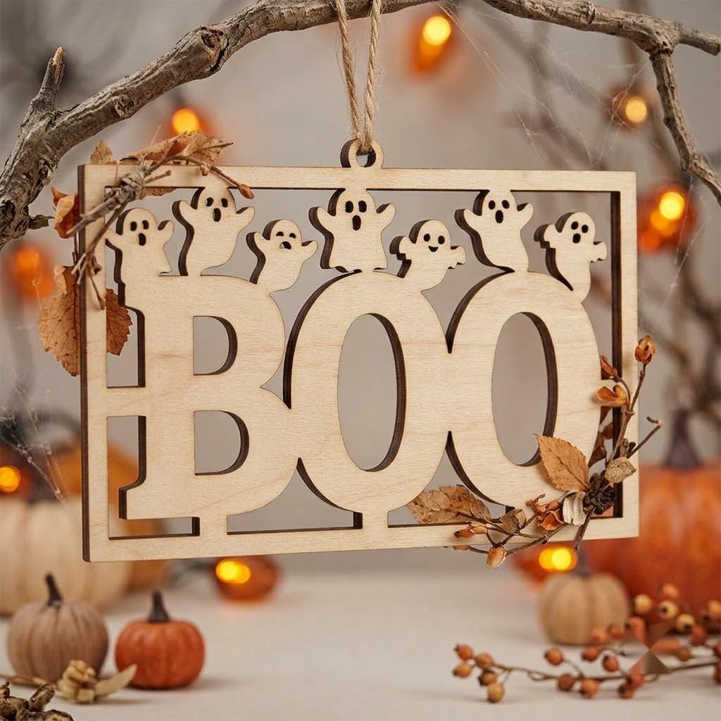 Funny Sarcastic Ghost Door Hanger Bundle, Anti Social Halloween Sign Decor