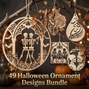 Gothic Skull Ornament Bundle, Multi Layer Skeleton Floral Dark Decor