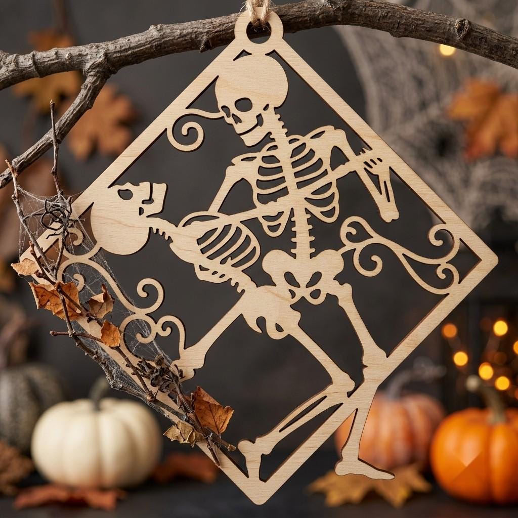 Gothic Skull Ornament Bundle, Multi Layer Skeleton Floral Dark Decor