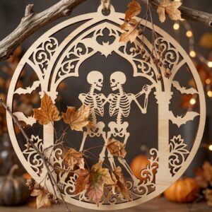 Gothic Skull Ornament Bundle, Multi Layer Skeleton Floral Dark Decor