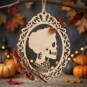Gothic Skull Ornament Bundle, Multi Layer Skeleton Floral Dark Decor