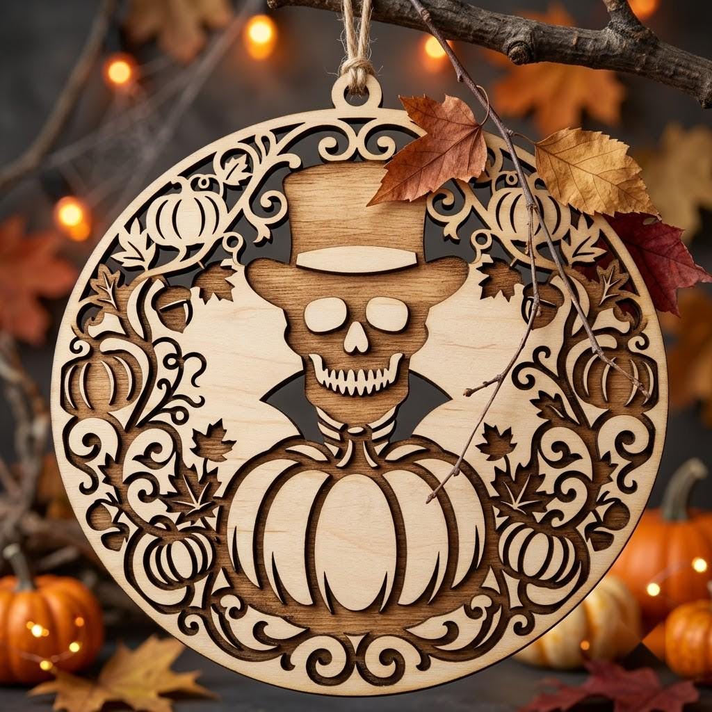 Gothic Skull Ornament Bundle, Multi Layer Skeleton Floral Dark Decor
