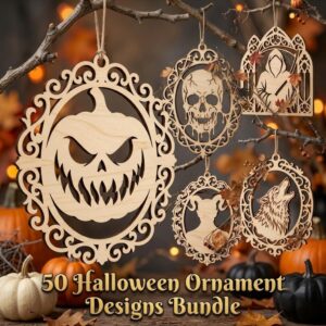 Gothic Victorian Halloween Ornament, Horror Portrait, Scary Wall Decor Bundle