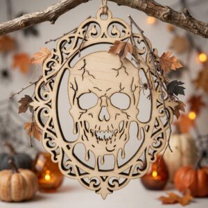 Gothic Victorian Halloween Ornament, Horror Portrait, Scary Wall Decor Bundle