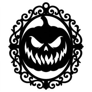 Gothic Victorian Halloween Ornament, Horror Portrait, Scary Wall Decor Bundle