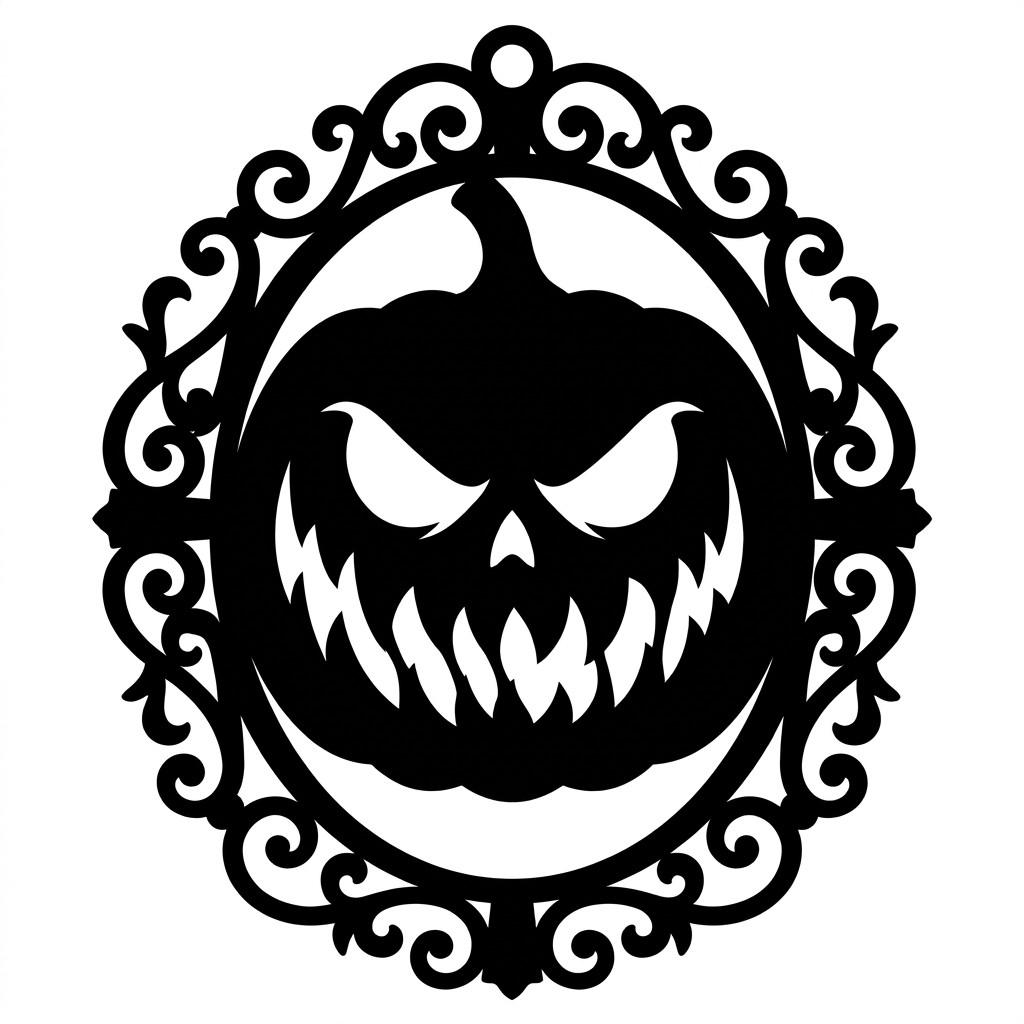 Gothic Victorian Halloween Ornament, Horror Portrait, Scary Wall Decor Bundle
