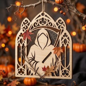 Gothic Victorian Halloween Ornament, Horror Portrait, Scary Wall Decor Bundle
