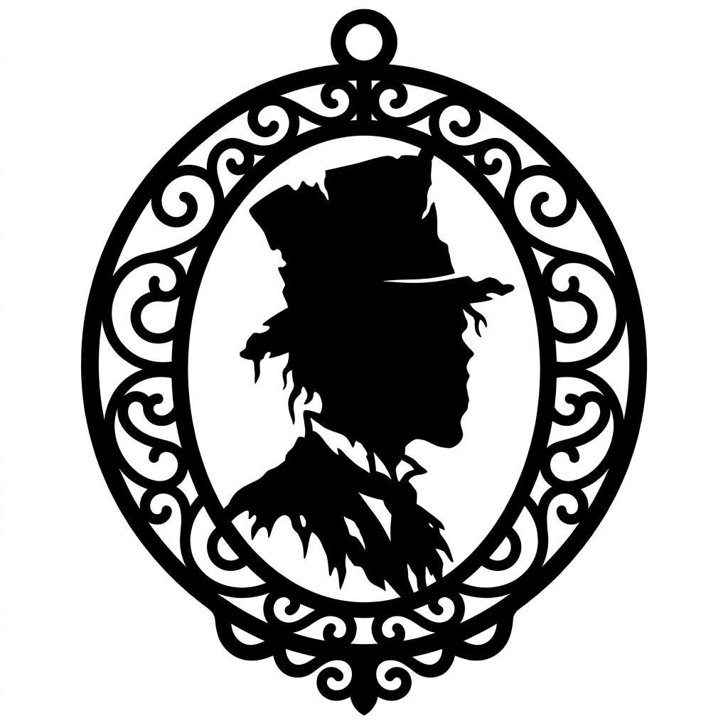 Gothic Victorian Halloween Ornament, Horror Portrait, Scary Wall Decor Bundle