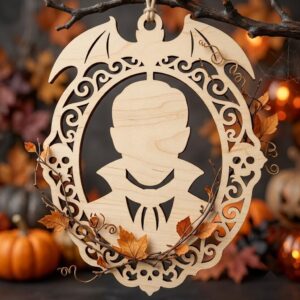 Gothic Victorian Halloween Ornament, Horror Portrait, Scary Wall Decor Bundle