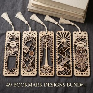 Graduation Bookmark Laser File, 49 School Designs, Teacher Gift