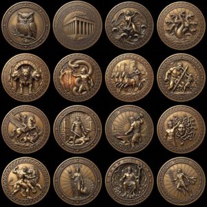 Greek Hero Relief Depth Map, Ancient Bronze Challenge Coin Laser File