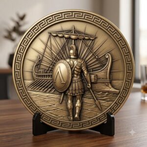 Greek Hero Relief Depth Map, Ancient Bronze Challenge Coin Laser File