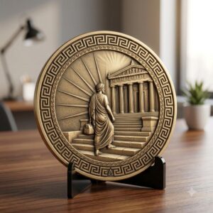 Greek Hero Relief Depth Map, Ancient Bronze Challenge Coin Laser File