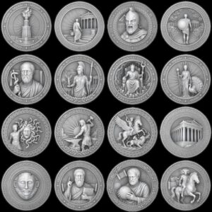 Greek Hero Relief Depth Map, Ancient Bronze Challenge Coin Laser File