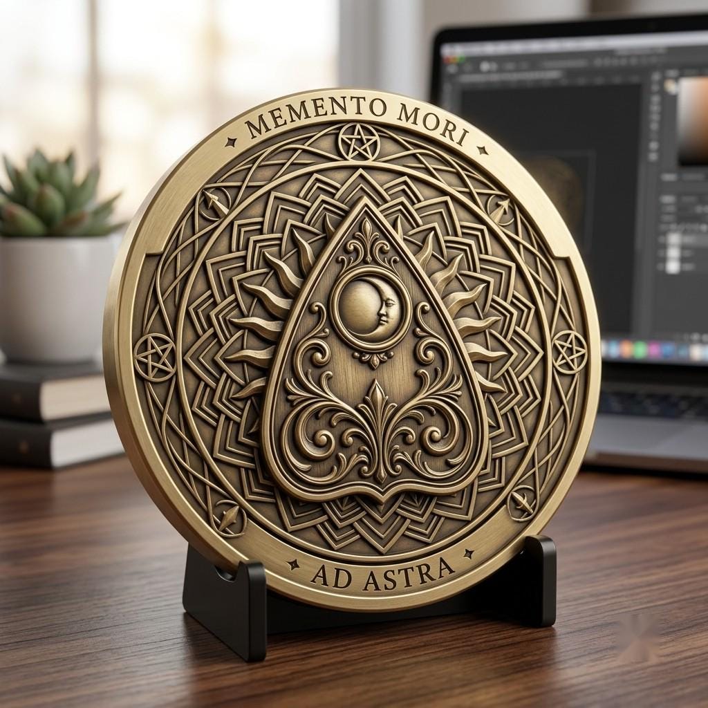 Halloween Arcane Challenge Token, Esoteric Relief File, Laser Engraving Depth Map