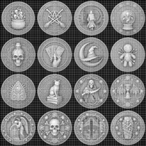 Halloween Arcane Challenge Token, Esoteric Relief File, Laser Engraving Depth Map