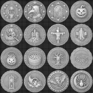 Halloween Arcane Challenge Token, Esoteric Relief File, Laser Engraving Depth Map