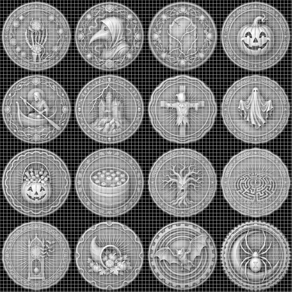 Halloween Arcane Challenge Token, Esoteric Relief File, Laser Engraving Depth Map