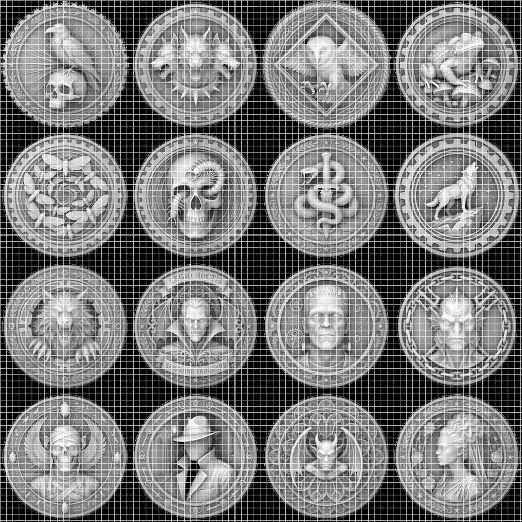 Halloween Arcane Challenge Token, Esoteric Relief File, Laser Engraving Depth Map