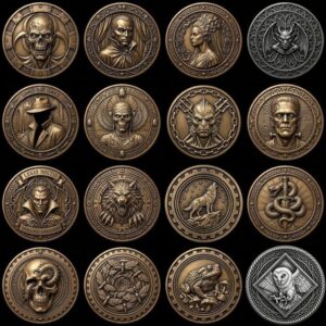 Halloween Arcane Challenge Token, Esoteric Relief File, Laser Engraving Depth Map