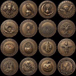 Halloween Arcane Challenge Token, Esoteric Relief File, Laser Engraving Depth Map