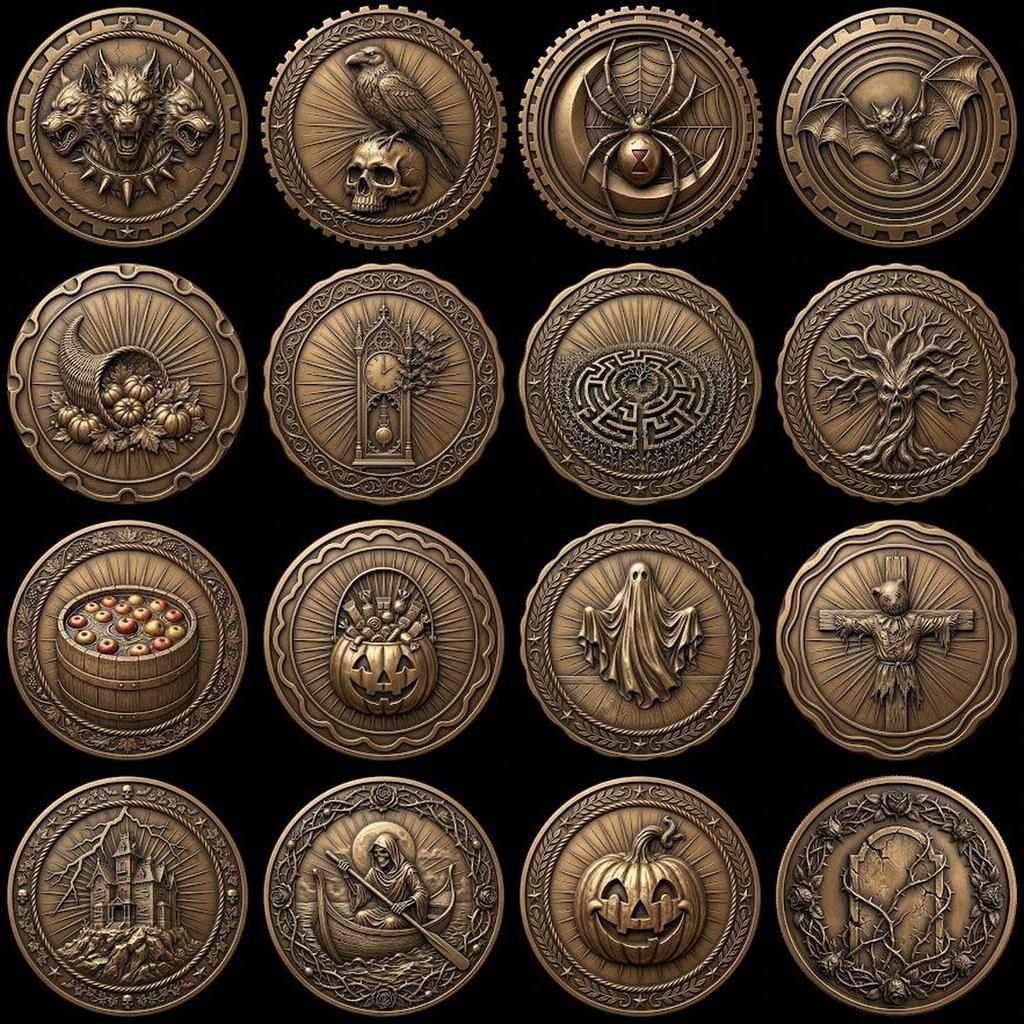Halloween Arcane Challenge Token, Esoteric Relief File, Laser Engraving Depth Map