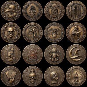 Halloween Arcane Challenge Token, Esoteric Relief File, Laser Engraving Depth Map