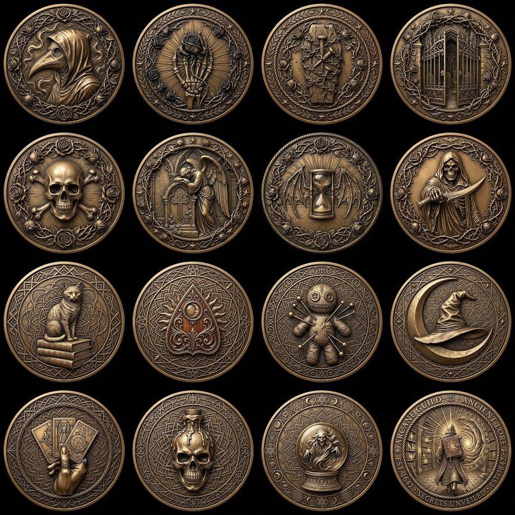 Halloween Arcane Challenge Token, Esoteric Relief File, Laser Engraving Depth Map