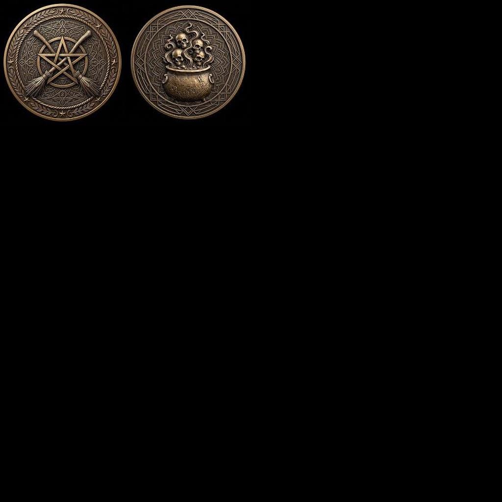 Halloween Arcane Challenge Token, Esoteric Relief File, Laser Engraving Depth Map