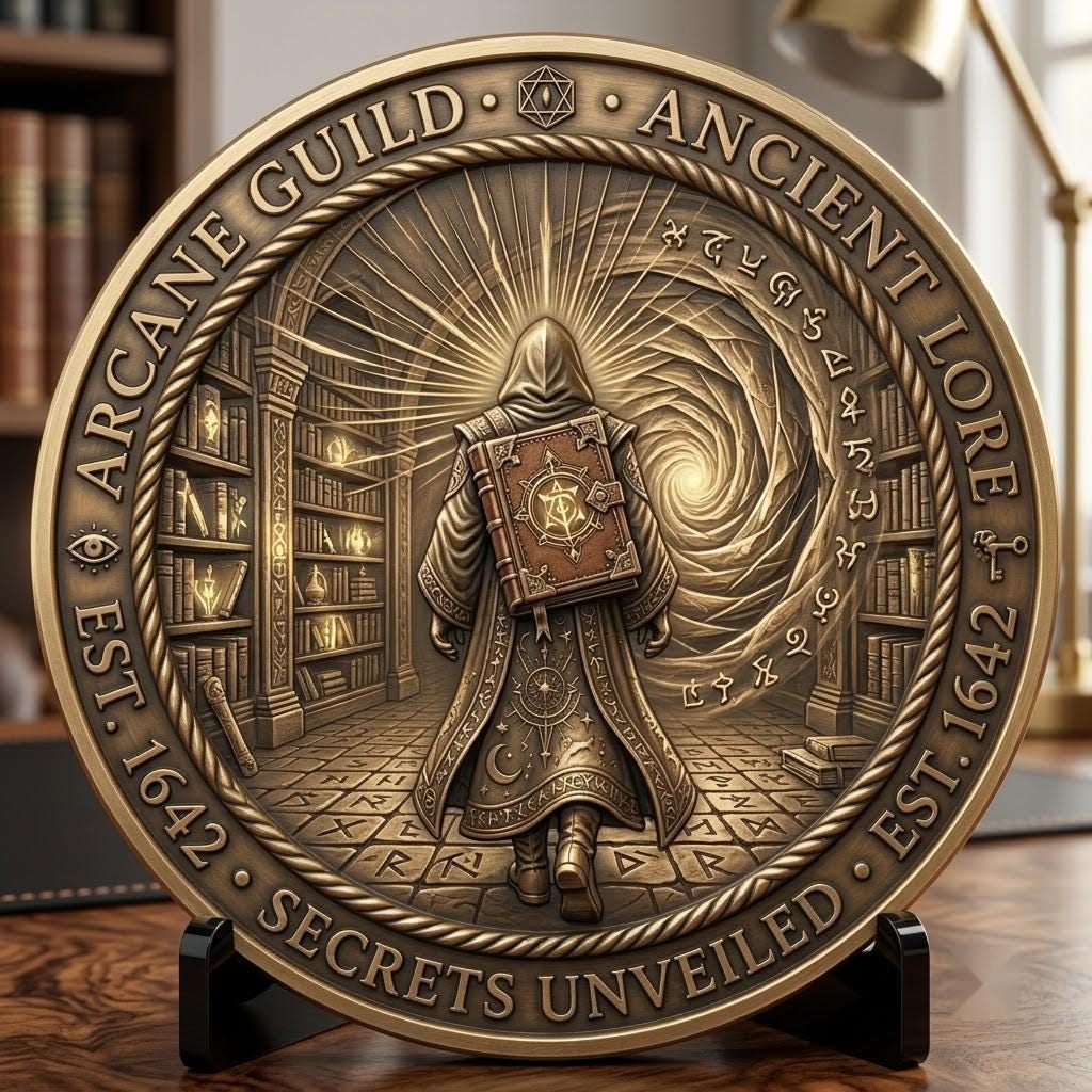 Halloween Arcane Challenge Token, Esoteric Relief File, Laser Engraving Depth Map