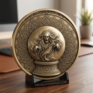 Halloween Arcane Challenge Token, Esoteric Relief File, Laser Engraving Depth Map