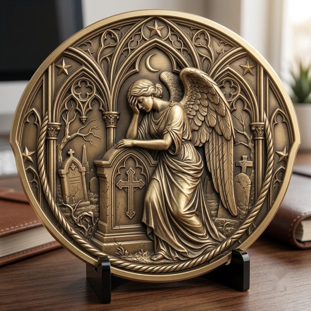 Halloween Challenge Coin Engraving File, Occult Magic Laser Relief Depth Map