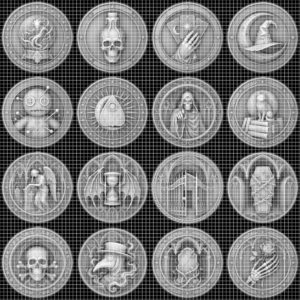 Halloween Challenge Coin Engraving File, Occult Magic Laser Relief Depth Map