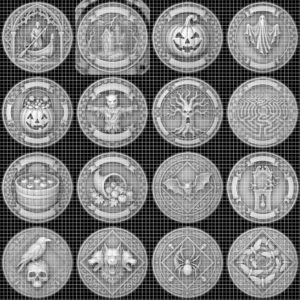 Halloween Challenge Coin Engraving File, Occult Magic Laser Relief Depth Map