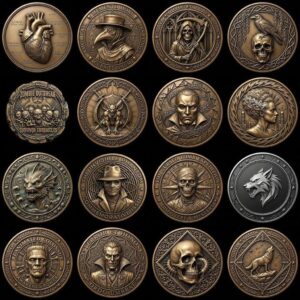 Halloween Challenge Coin Engraving File, Occult Magic Laser Relief Depth Map