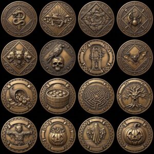 Halloween Challenge Coin Engraving File, Occult Magic Laser Relief Depth Map