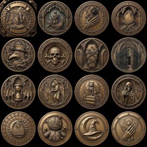 Halloween Challenge Coin Engraving File, Occult Magic Laser Relief Depth Map