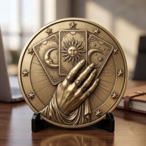 Halloween Challenge Coin Engraving File, Occult Magic Laser Relief Depth Map