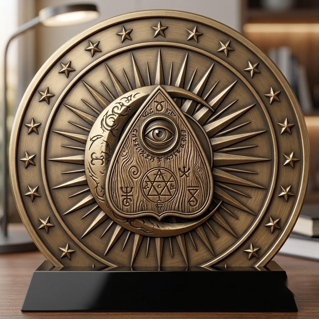 Halloween Challenge Coin Engraving File, Occult Magic Laser Relief Depth Map