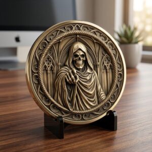 Halloween Challenge Coin Engraving File, Occult Magic Laser Relief Depth Map