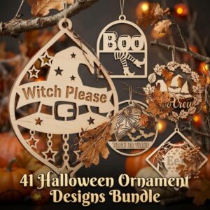 Halloween Laser Cut, Funny Ornament Svg Bundle, 41 Sassy Designs, Witch Please, Resting Witch Face