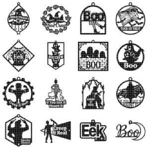 Halloween Laser Cut, Funny Ornament Svg Bundle, 41 Sassy Designs, Witch Please, Resting Witch Face