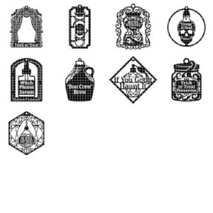 Halloween Laser Cut, Funny Ornament Svg Bundle, 41 Sassy Designs, Witch Please, Resting Witch Face