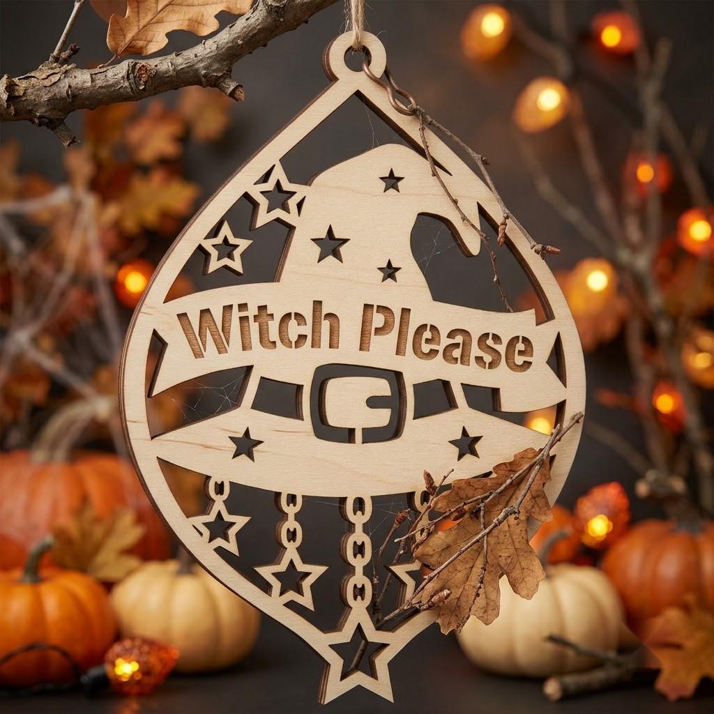 Halloween Laser Cut, Funny Ornament Svg Bundle, 41 Sassy Designs, Witch Please, Resting Witch Face