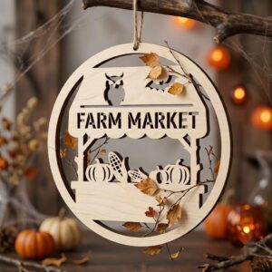 Halloween Laser File, Farmhouse Sign Bundle, Rustic Wooden Ornaments, 50 Designs