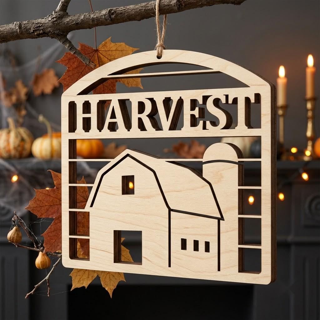 Halloween Laser File, Farmhouse Sign Bundle, Rustic Wooden Ornaments, 50 Designs