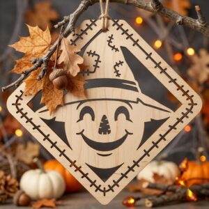 Halloween Laser File, Farmhouse Sign Bundle, Rustic Wooden Ornaments, 50 Designs