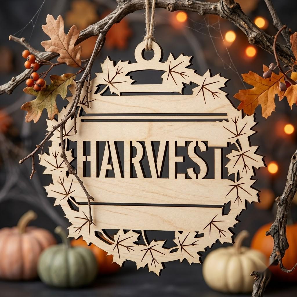 Halloween Laser File, Farmhouse Sign Bundle, Rustic Wooden Ornaments, 50 Designs