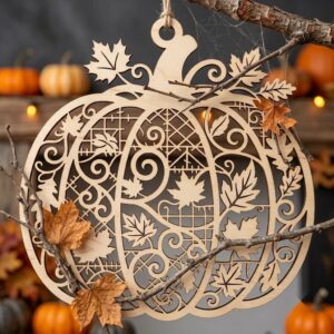 Halloween Laser Ornaments, Farmhouse Harvest Sign, Rustic Miniature Set